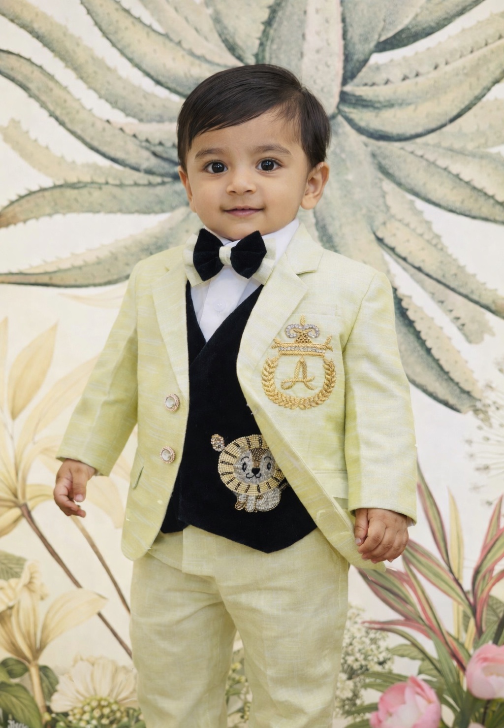 Royal Cub 5-Piece Suit Set with Embroidered Waistcoat