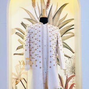 Rajveer Ivory Handcrafted Sherwani Set