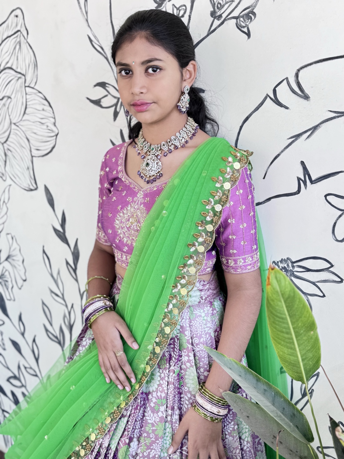 Vasanta Vibes Kanchi Silk Half Saree with Embroidered Blouse - Image 8