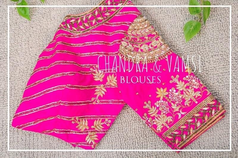 Rani Pink Zardosi Elegance Blouse - Image 2