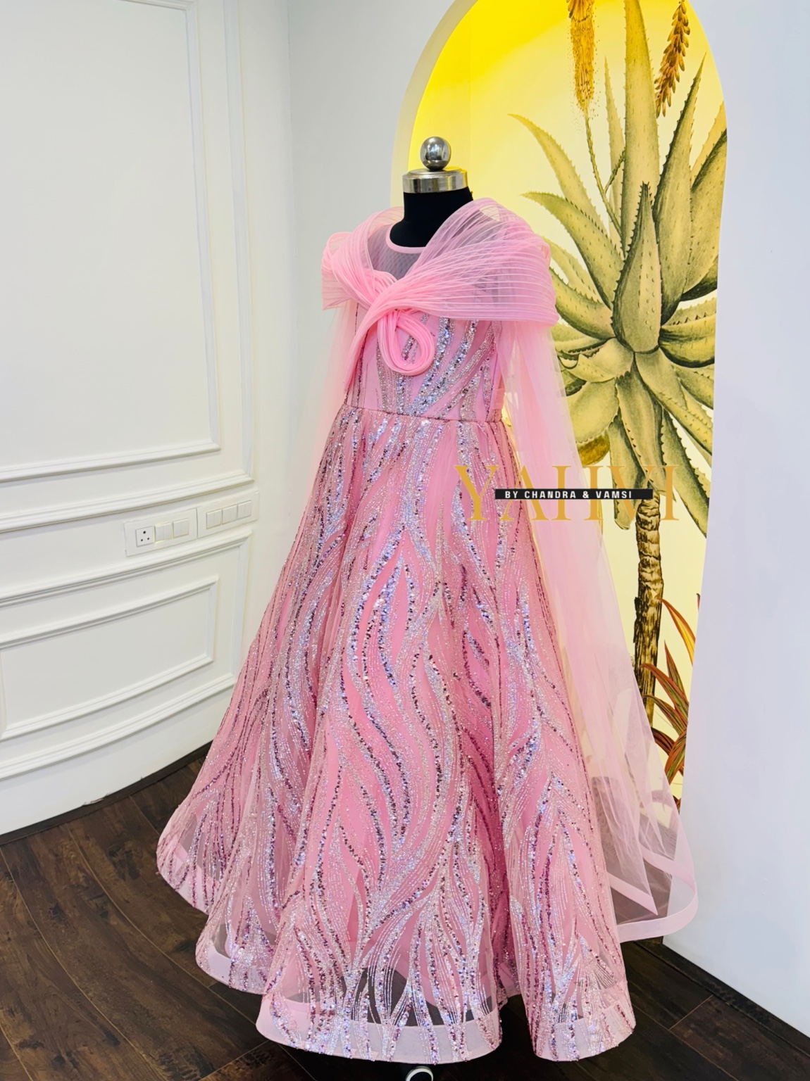 Rose Blush Embellished Ball Gown Set - Image 2