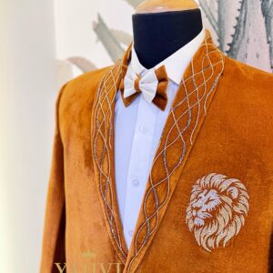 Regal Lion Motif Signature Velvet Blaze