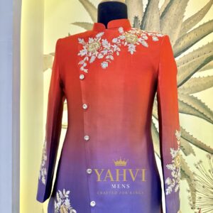 Royal Gradient Floral Embellished Indo-Western Sherwani
