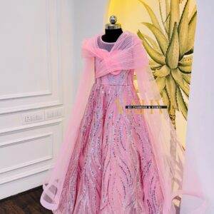 Rose Blush Embellished Ball Gown Set