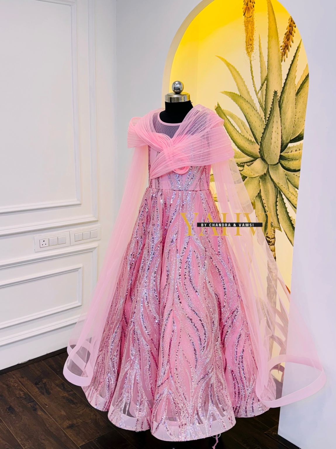 Rose Blush Embellished Ball Gown Set