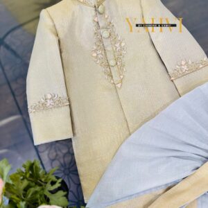 Classic Ivory Zari Embroidered Ethnic Ensemble
