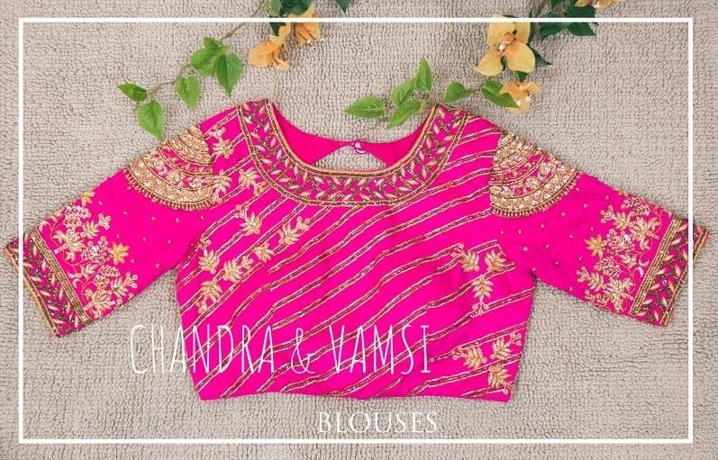 Rani Pink Zardosi Elegance Blouse - Image 4