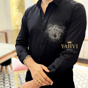 tarlight Lion Hand-Embroidered Cotton Shirt