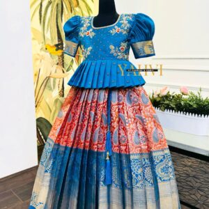 Ananda Blue Kanchi Pattu Lehenga Set