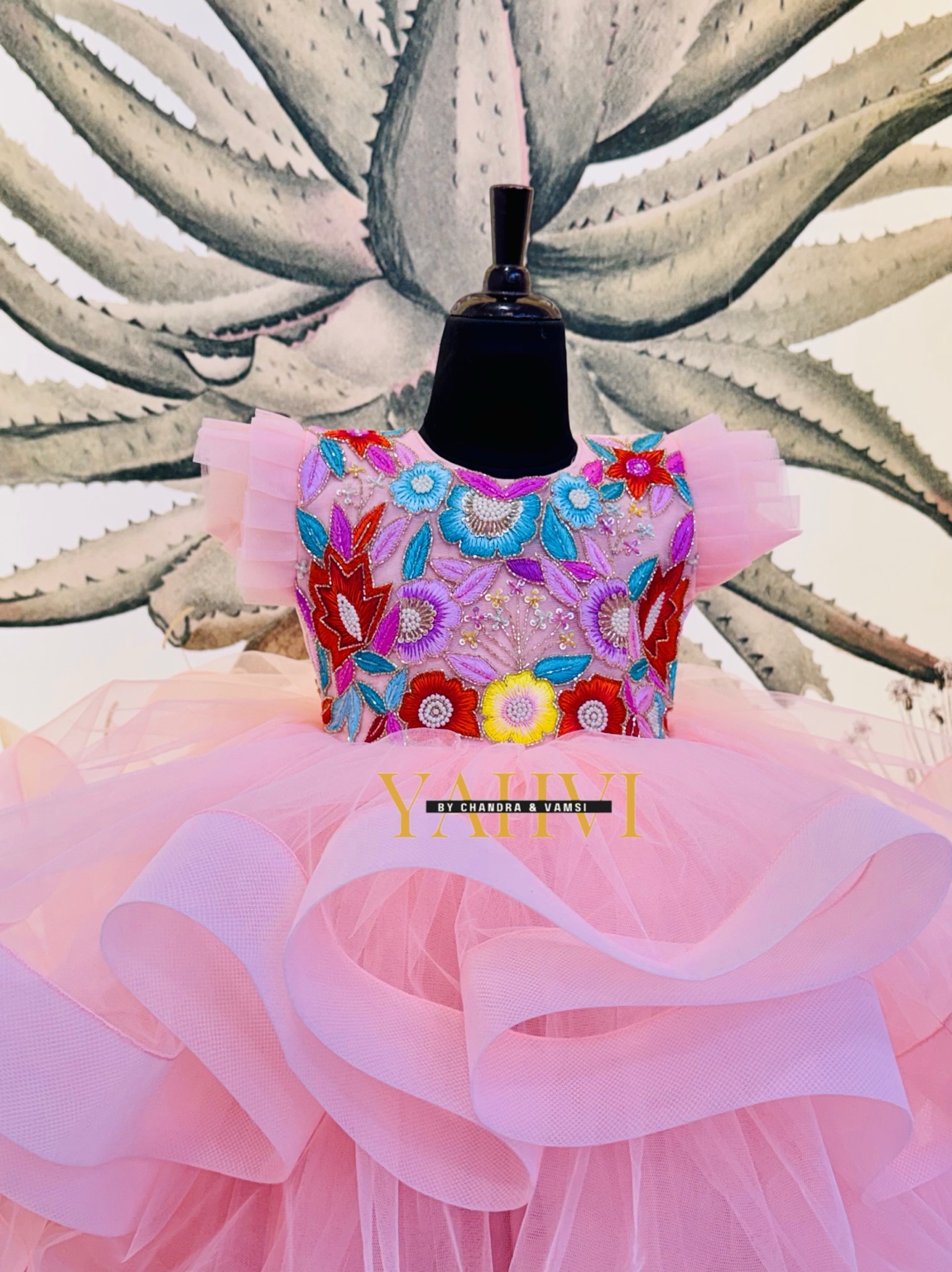 Blush Bloom Luxury Birthday Frock - Image 4