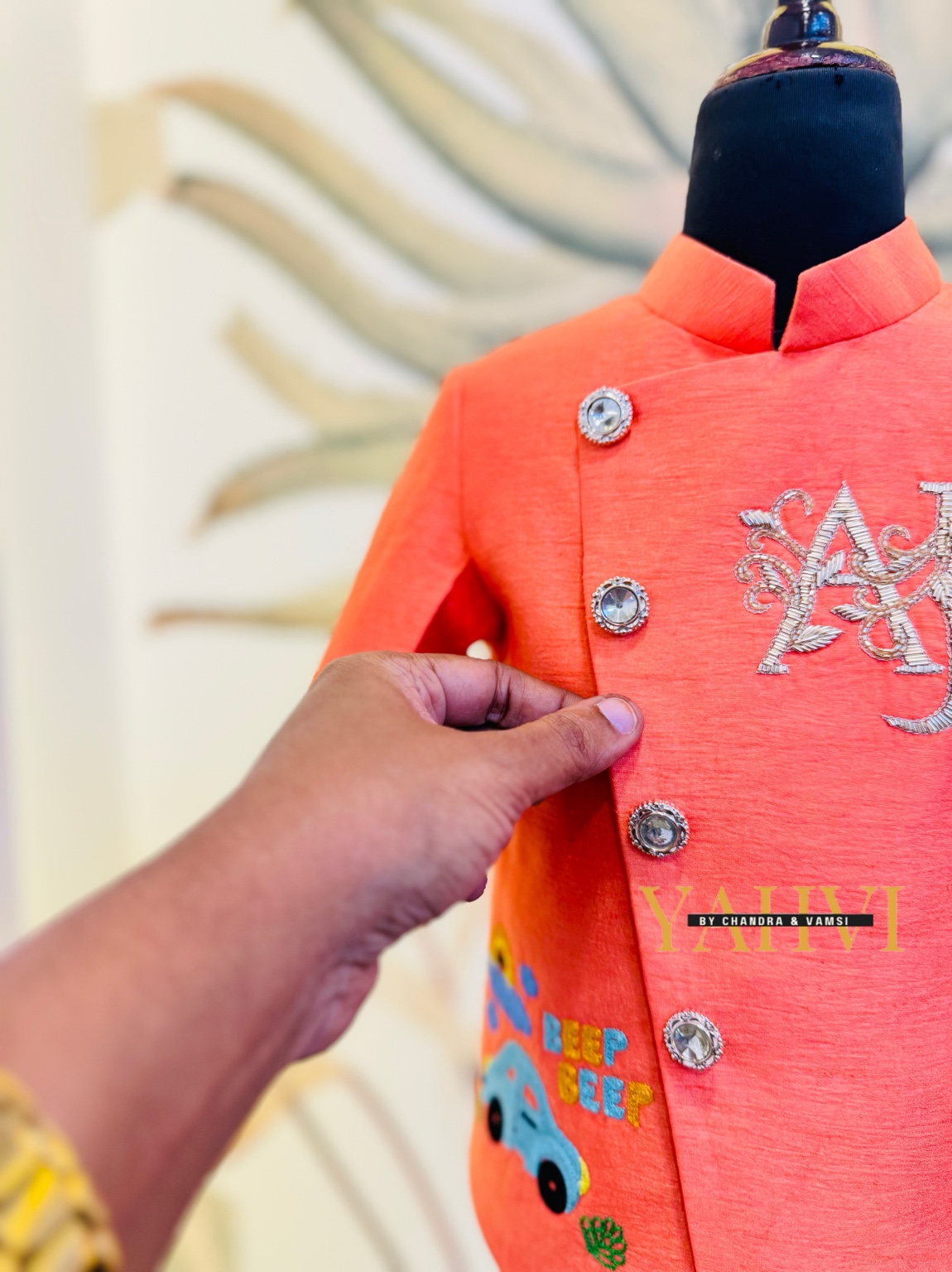 Beep Beep Monogram Jodhpuri Suit - Image 2