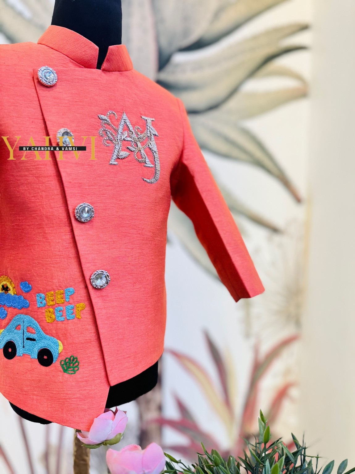 Beep Beep Monogram Jodhpuri Suit - Image 4