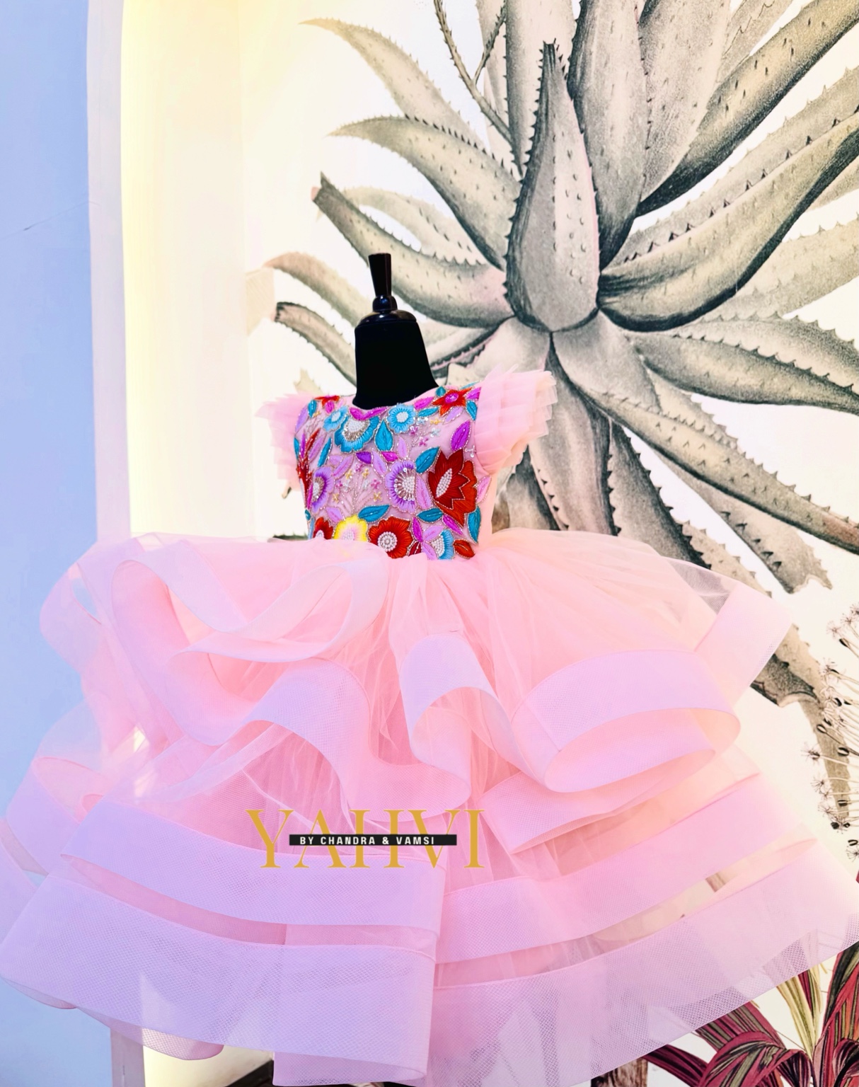 Blush Bloom Luxury Birthday Frock - Image 3