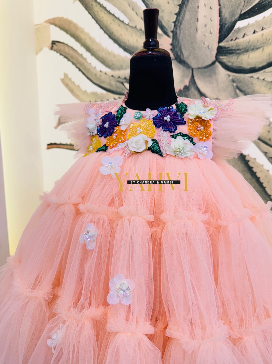 Blossom Garden Hand-Embroidered Party Frock - Image 5