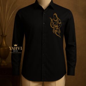 Lord Rama Hand-Embroidered Cotton Shirt
