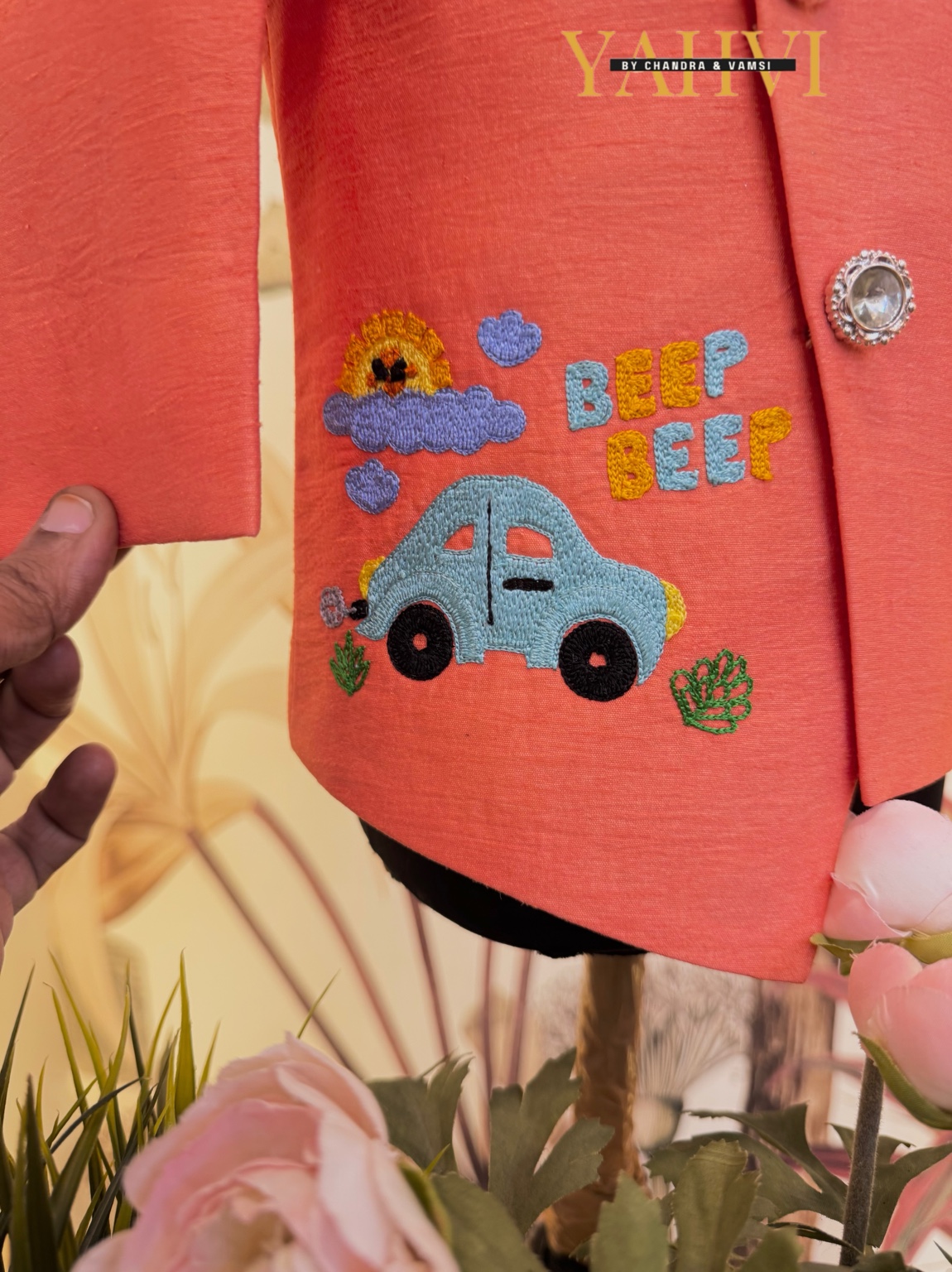 Beep Beep Monogram Jodhpuri Suit - Image 5
