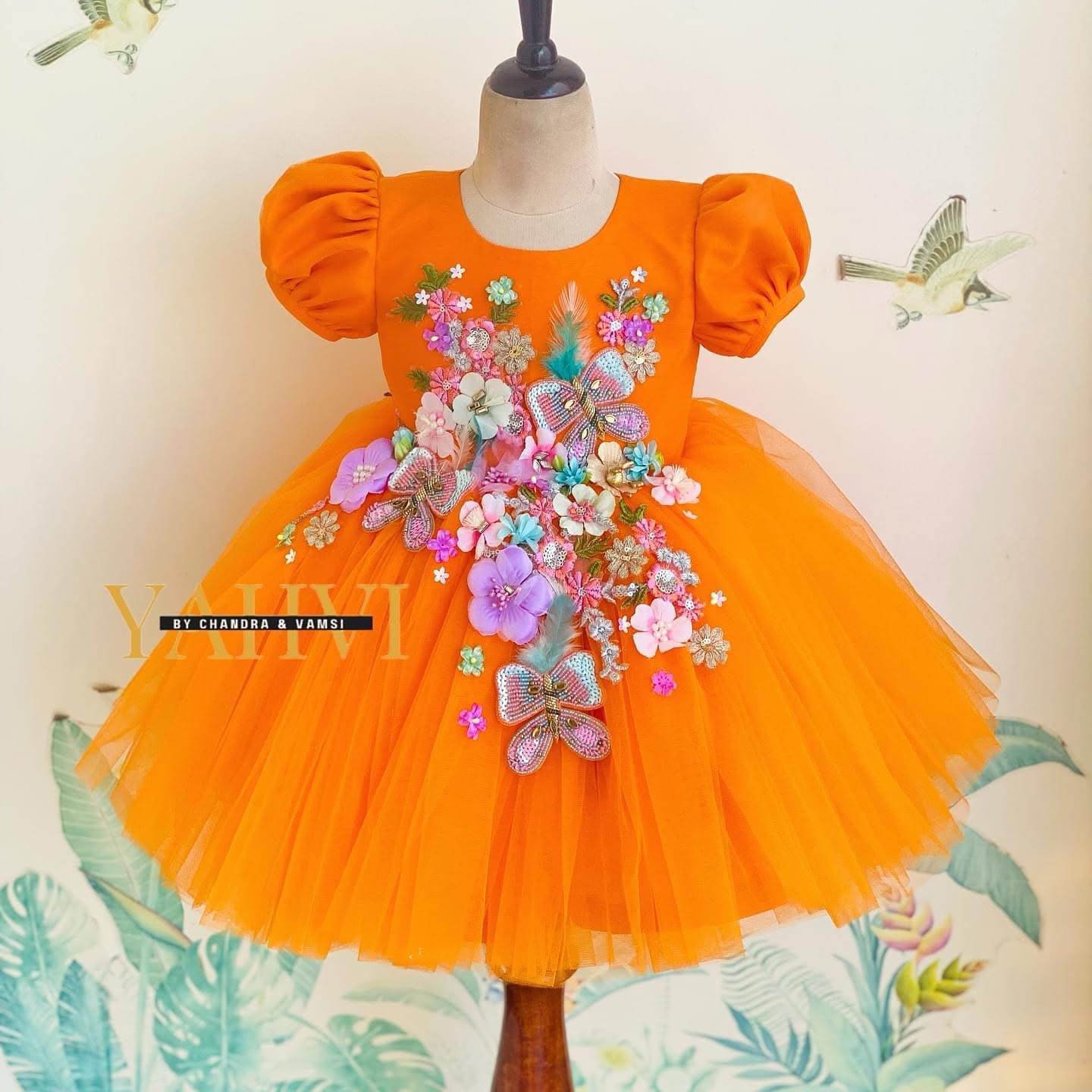 Enchanted Butterfly Hand-Embroidered Party Frock - Image 4