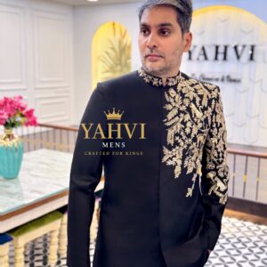 Midnight Royale Hand-Embroidered Jodhpuri Suit