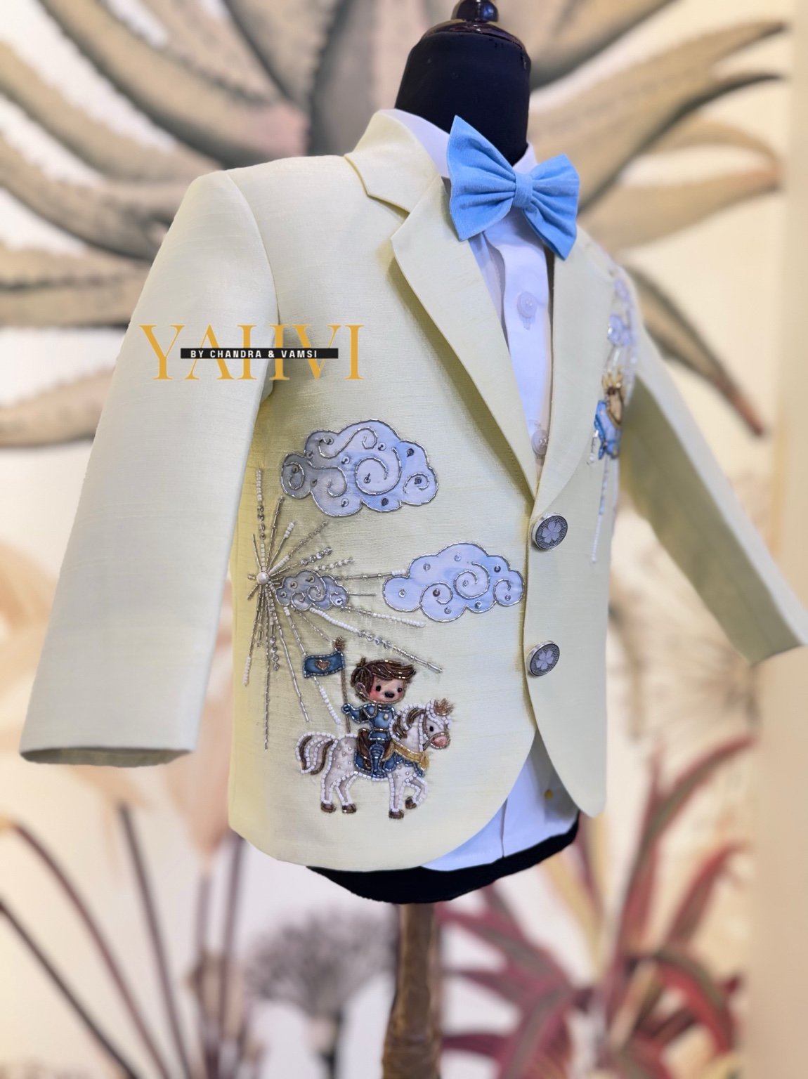 Little Prince Hand-Embroidered Blazer Set - Image 5