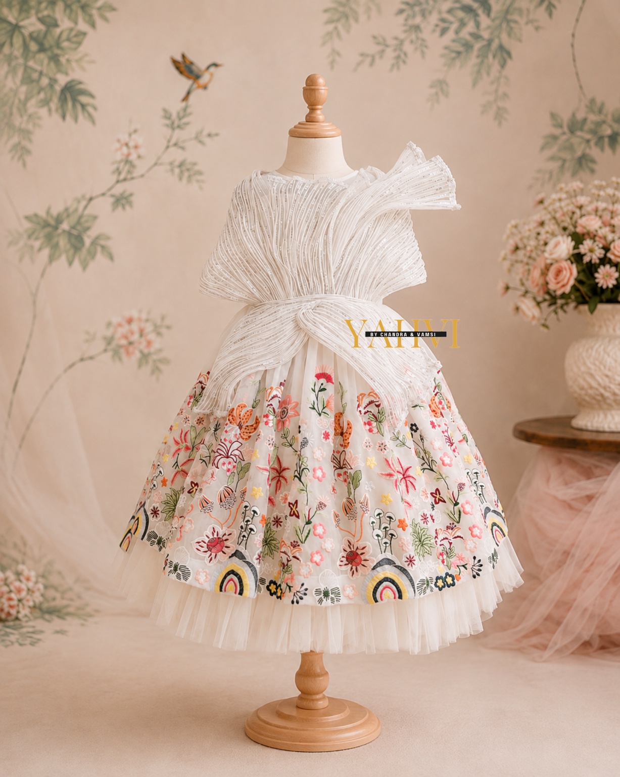 Ivory Bloom Sculpted Frock - Image 7