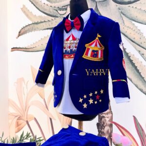 Royal Circus Hand-Embroidered Birthday Blazer Set