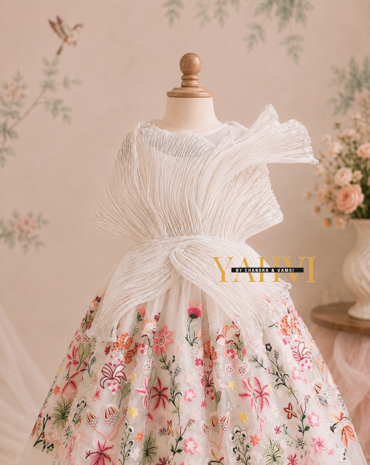 Ivory Bloom Sculpted Frock - Image 3