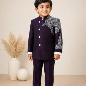 Royal Raven Bhagalpuri Raw Silk Jodhpuri Suit