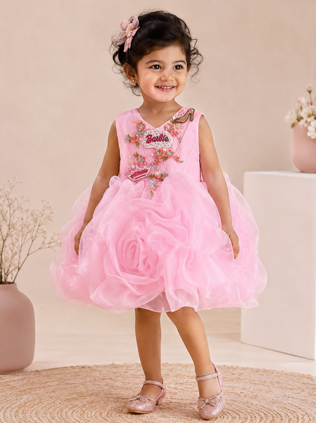 Barbie Bloom Organza Ruffle Frock - Image 5