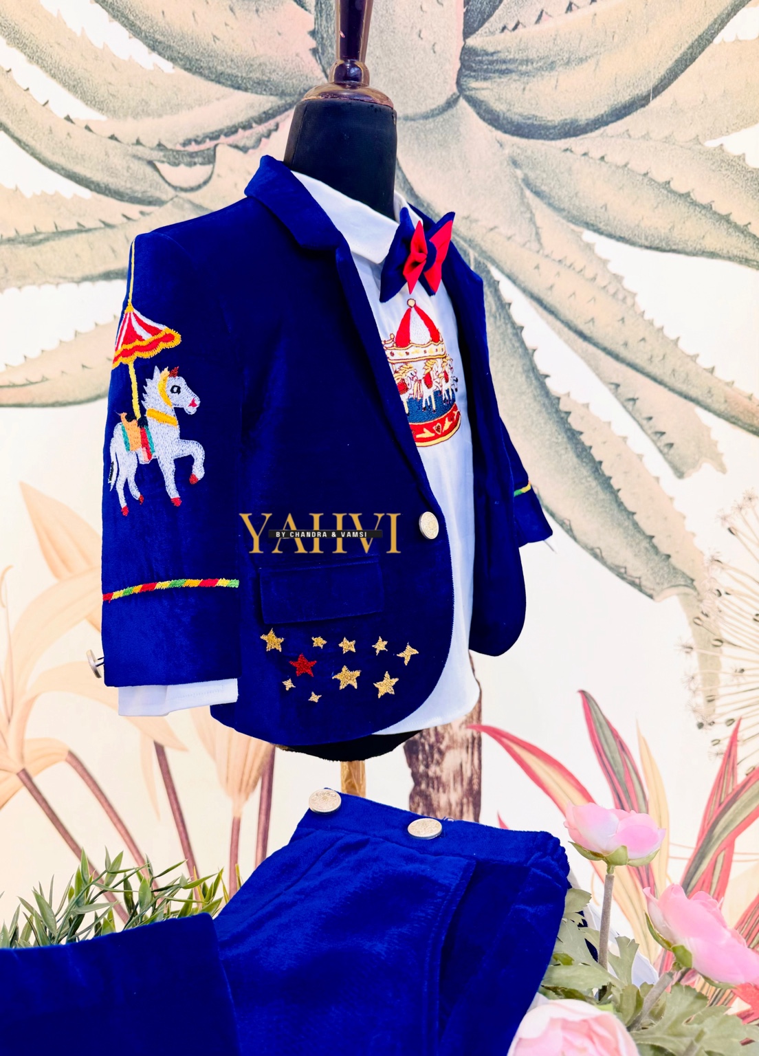 Royal Circus Hand-Embroidered Birthday Blazer Set - Image 3