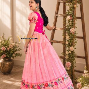 Blush Pink Tissue Paithani Lehenga Set