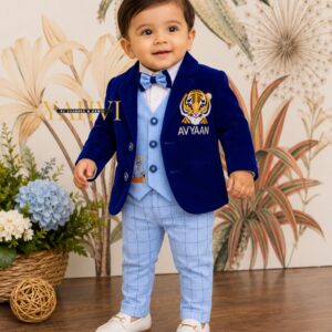 Personalized Tiger Cub Hand-Embroidered Blazer Set