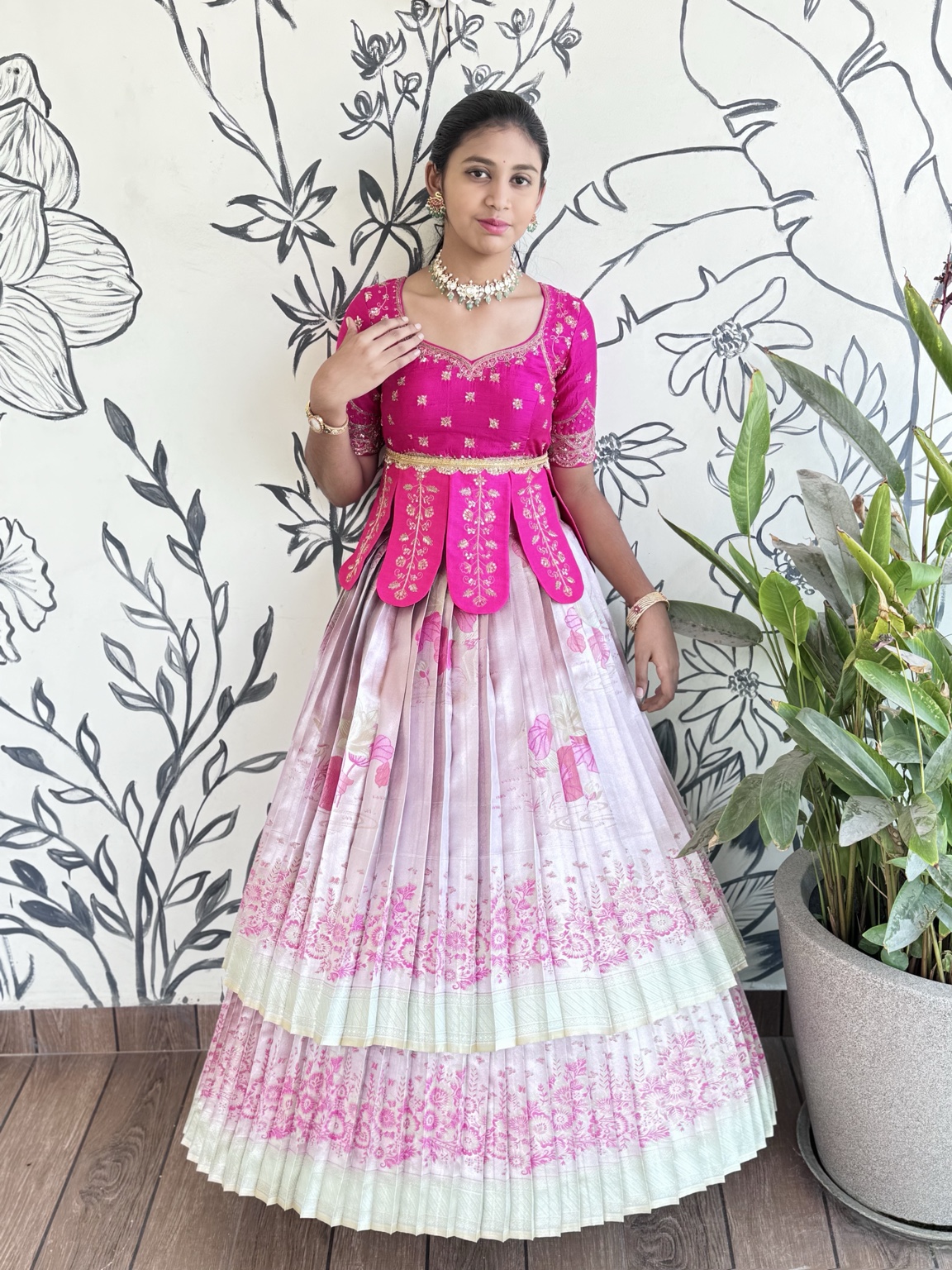 Blush Bloom Kanchi Zari Tissue Lehenga Set - Image 3