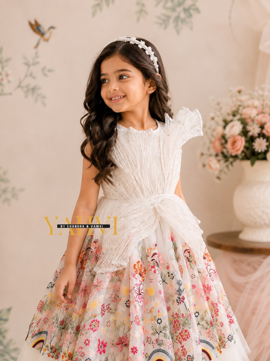 Ivory Bloom Sculpted Frock - Image 6