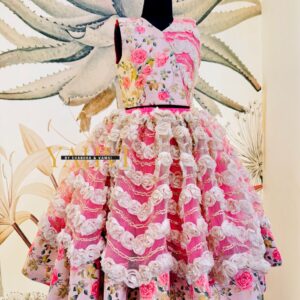Rosé Bloom Ribbon Lehenga Set