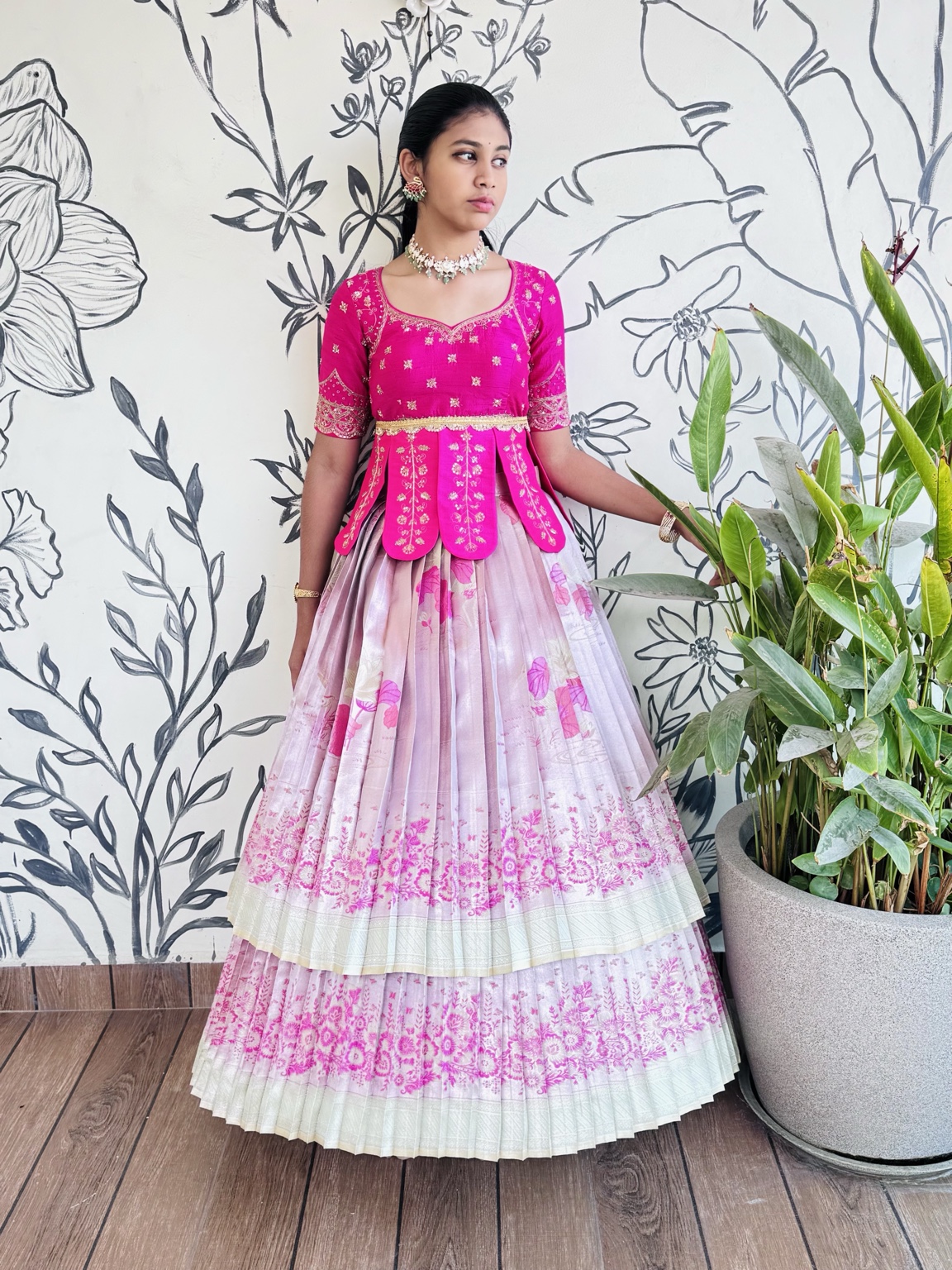 Blush Bloom Kanchi Zari Tissue Lehenga Set - Image 2