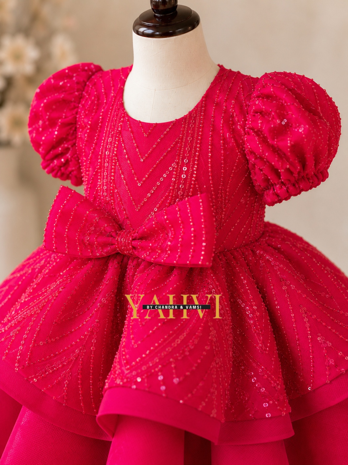 Fuchsia Ruffle Sparkle Frock - Image 6