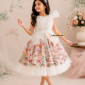 Ivory Bloom Sculpted Frock