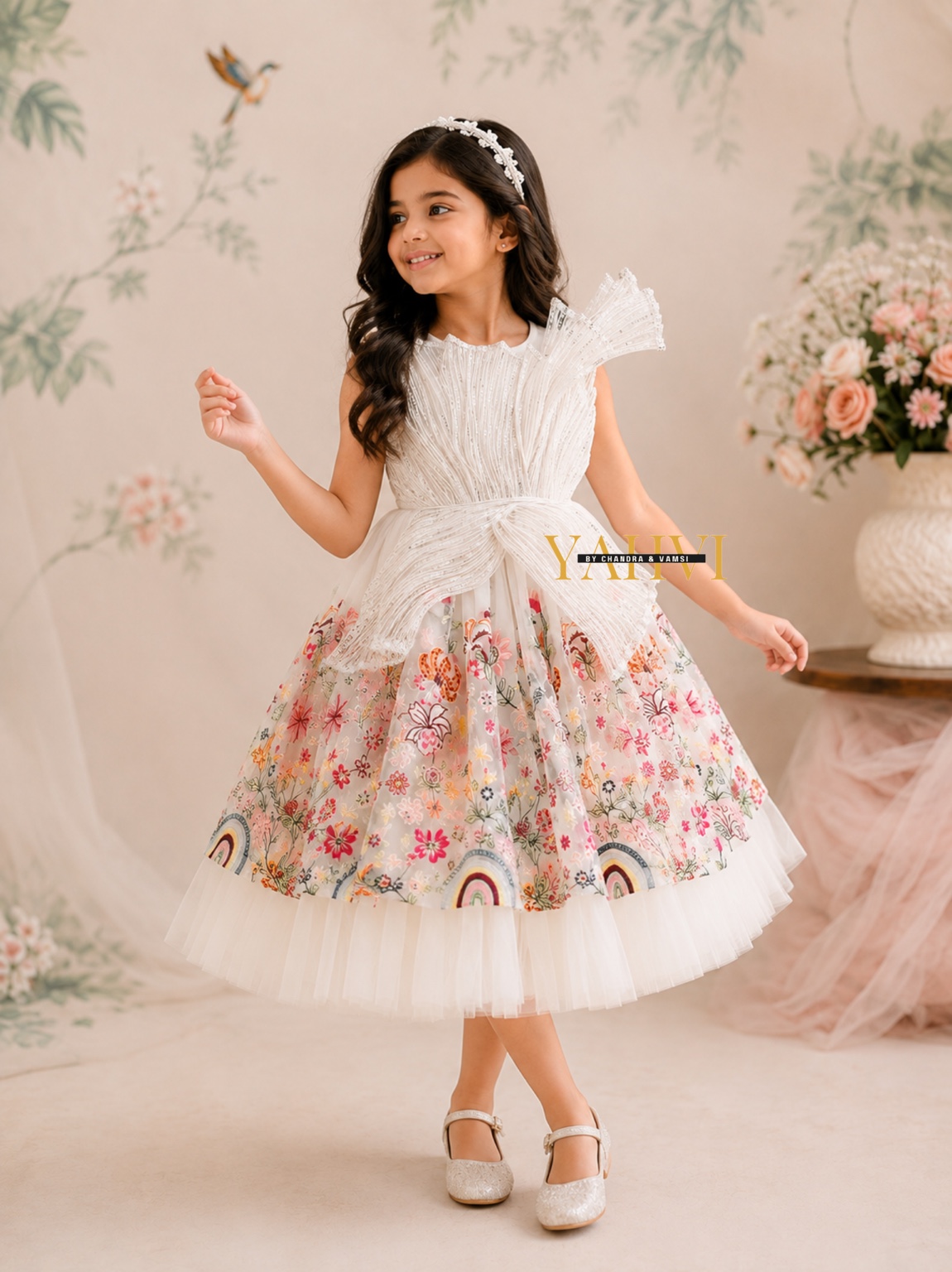 Ivory Bloom Sculpted Frock