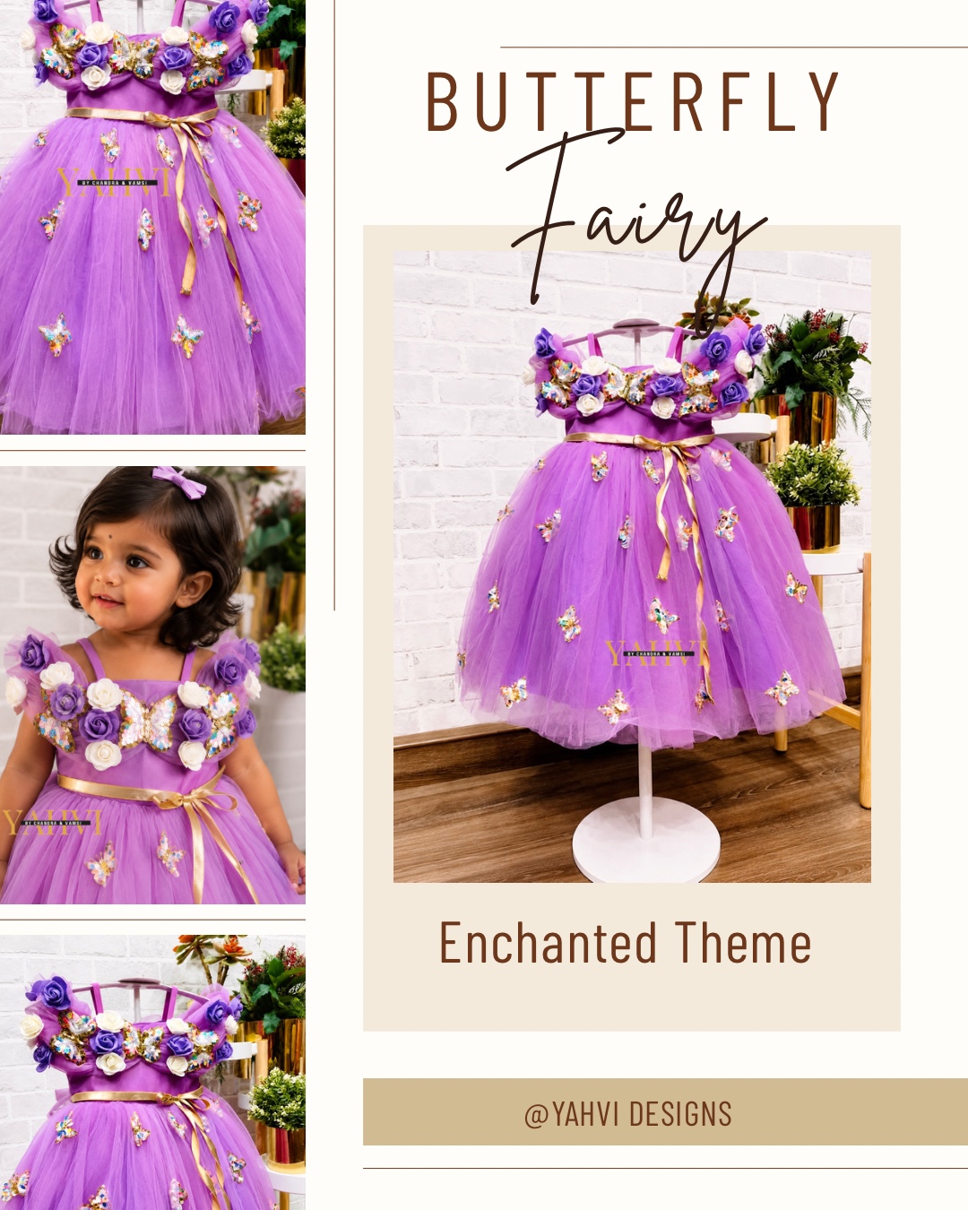 Enchanted Butterfly Bloom Birthday Frock - Image 3