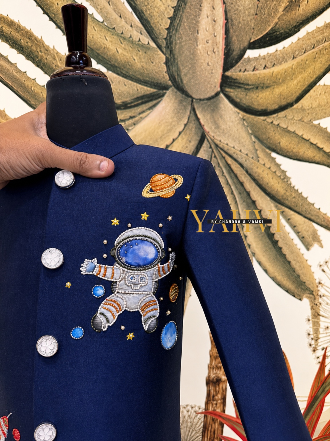 Galaxy Explorer – Hand Embroidered Birthday Jodhpuri Suit - Image 2