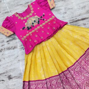Royal Peacock Kora Jute Silk Lehenga Set