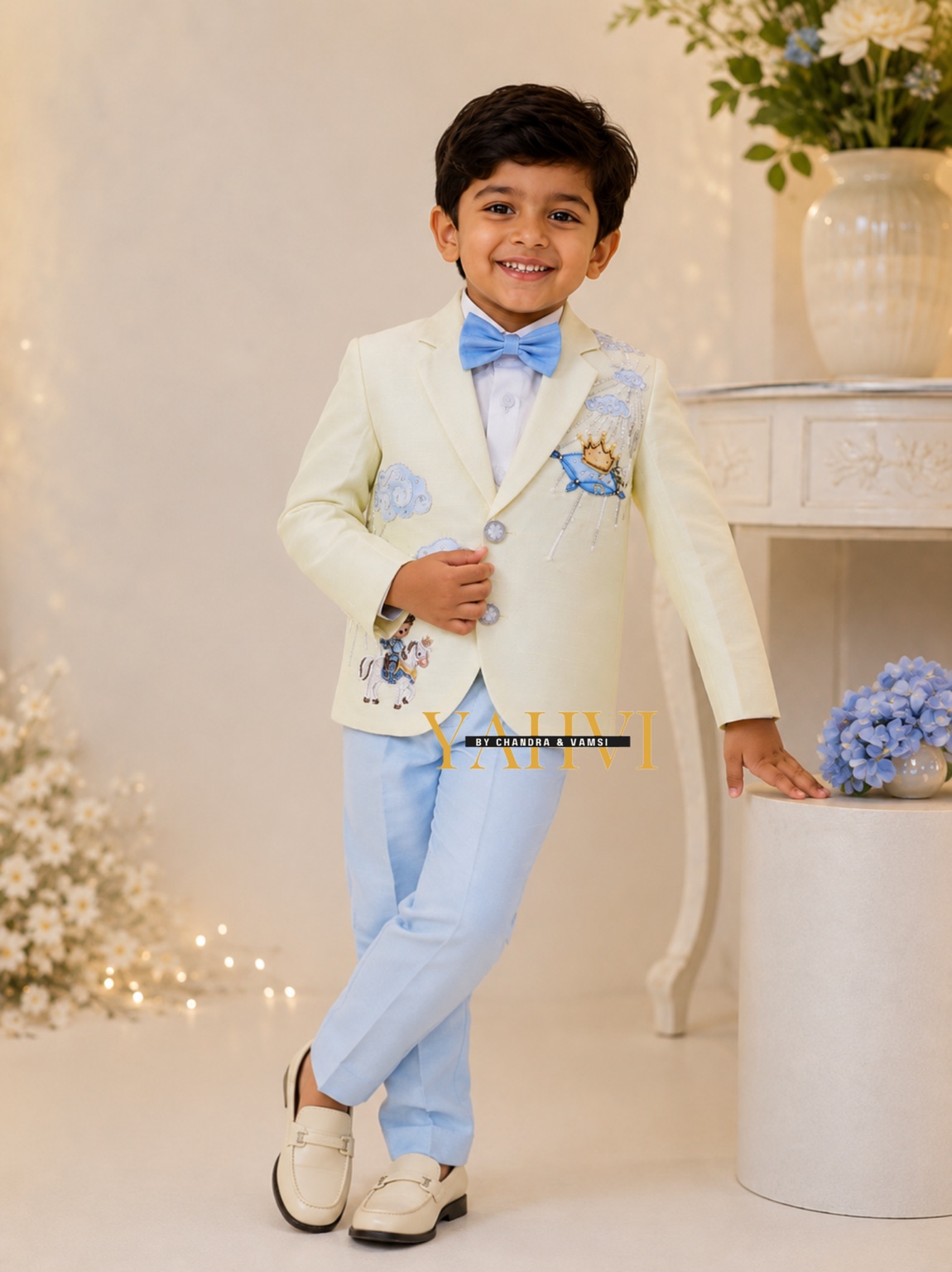 Little Prince Hand-Embroidered Blazer Set - Image 6
