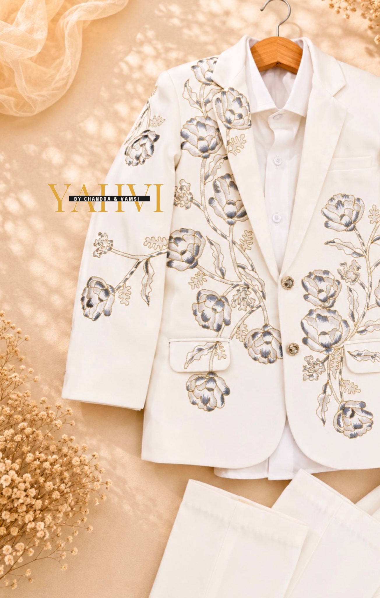 Ivory Bloom Signature Embroidered Suit Set - Image 2