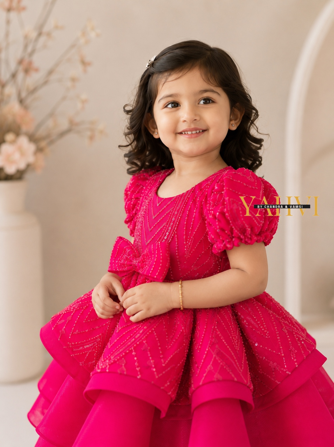 Fuchsia Ruffle Sparkle Frock