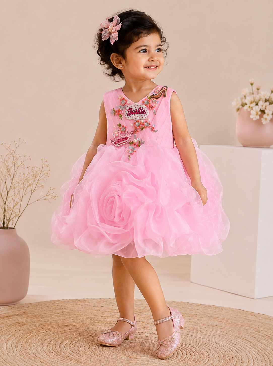 Barbie Bloom Organza Ruffle Frock - Image 7