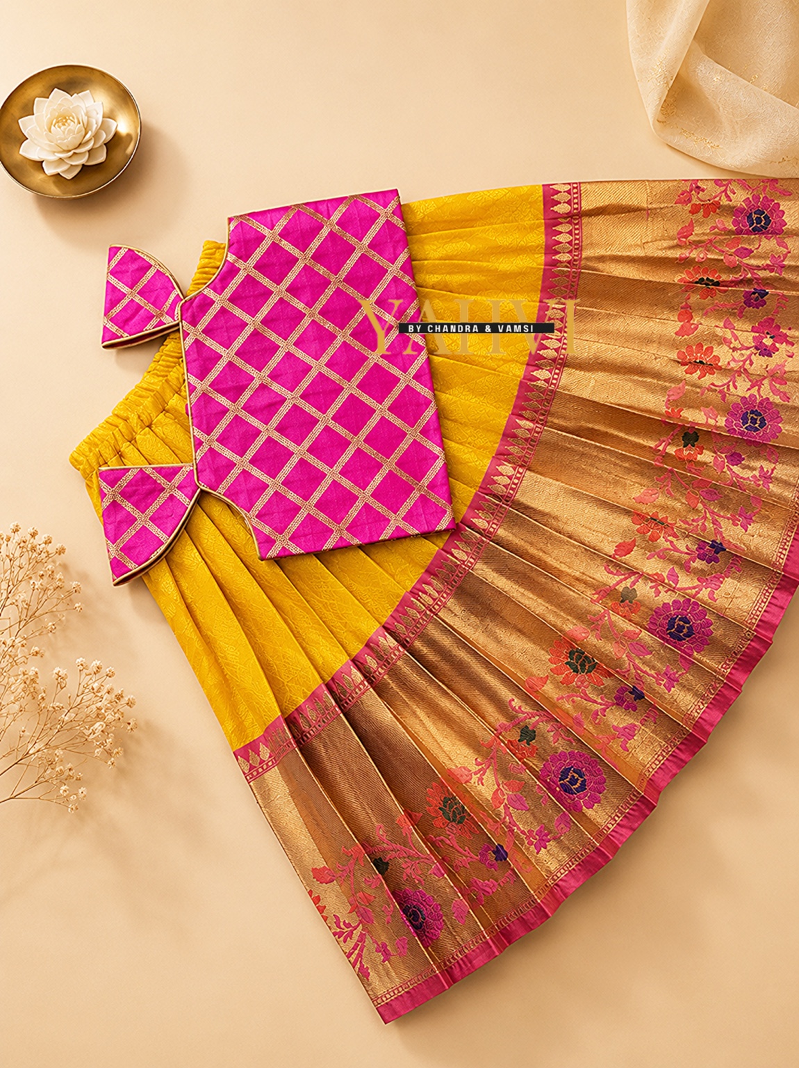 Gulnaar Paithani Crop Top Lehenga