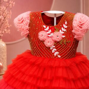 Rosé Blossom Tiered Couture Frock