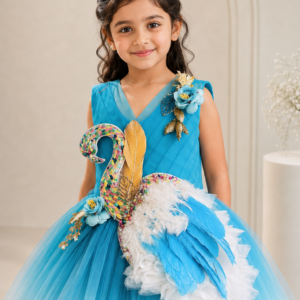 Rainbow Swan Shaded Birthday Frock