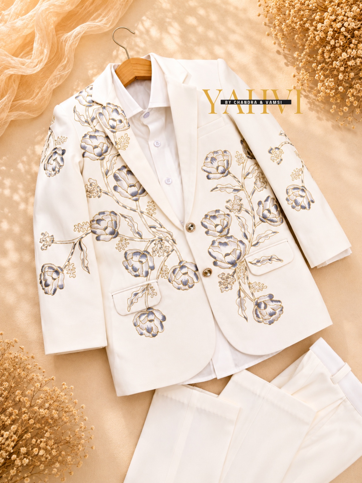 Ivory Bloom Signature Embroidered Suit Set