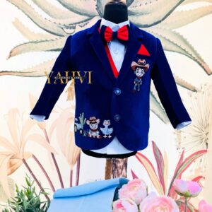 Cowboy Adventure Hand-Embroidered Blazer Set